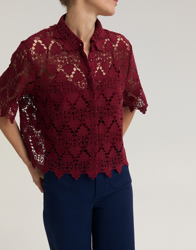Sportscraft - Ariana Lace Cropped Shirt