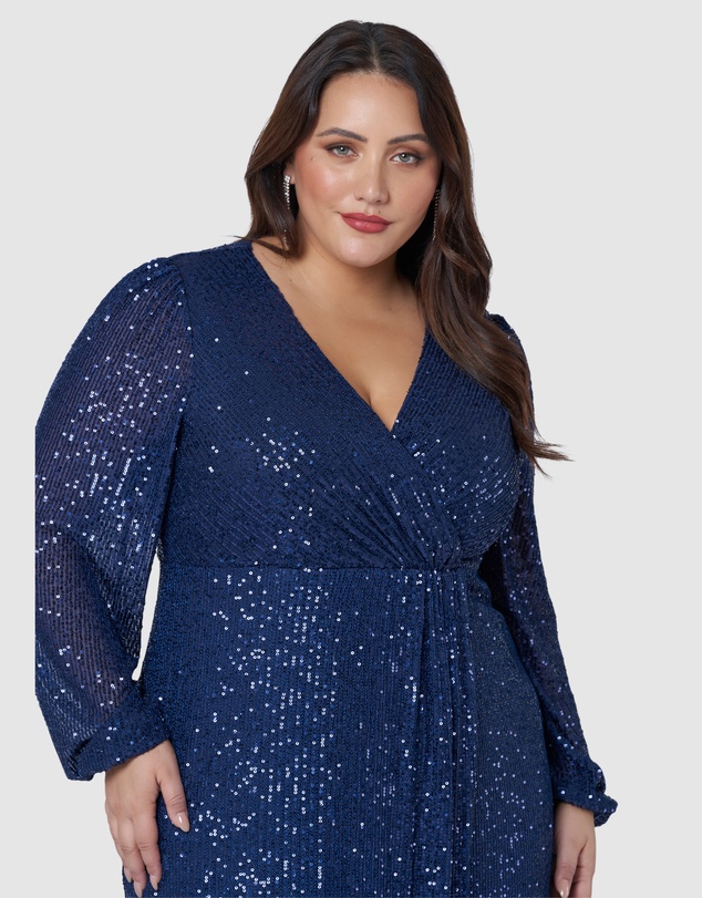 Pink Dusk by Curve Project - All I Want Sequin Maxi Dress