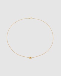 Elli Jewelry - Necklace Choker Circle Symbol Geo in 925 Sterling Silver Gold Plated