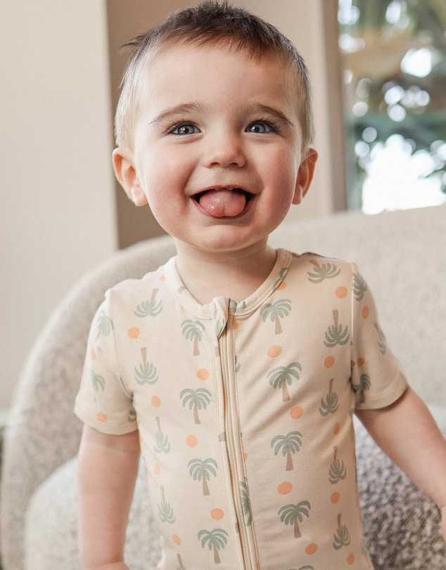 Kynd Baby - Essential Short Sleeve Onesie in Palm Sunset