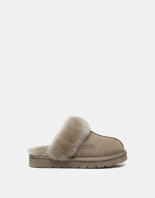 EVERAU - Australian Shepherd Ugg Muffin Slipper Special Cow Suede Upper House Shoes