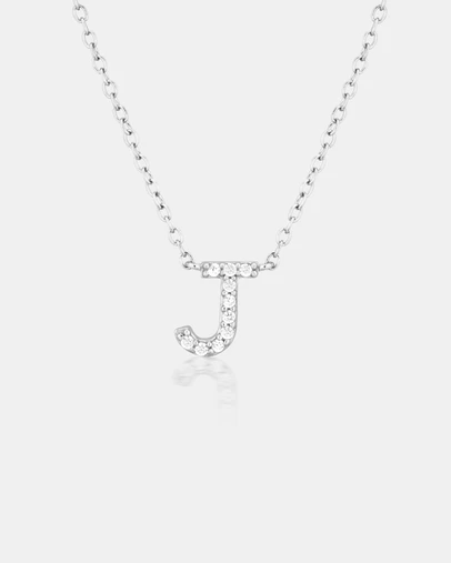 The Silver Collective - A-Z Letter Necklace Silver - J