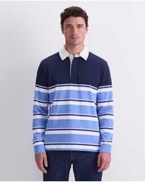 Sportscraft - Long Sleeve Stripe Rugby Polo