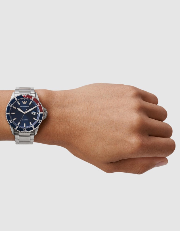 Emporio Armani - Silver-Tone Analogue Watch