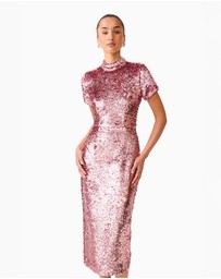 Elliatt - Alissa Cap Sleeve Midi Dress in Pink