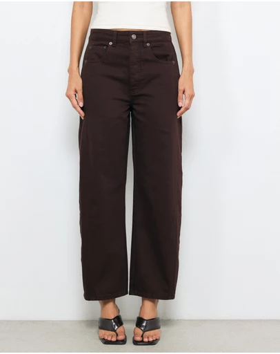 AERE - Mid Rise Barrel Leg Jeans