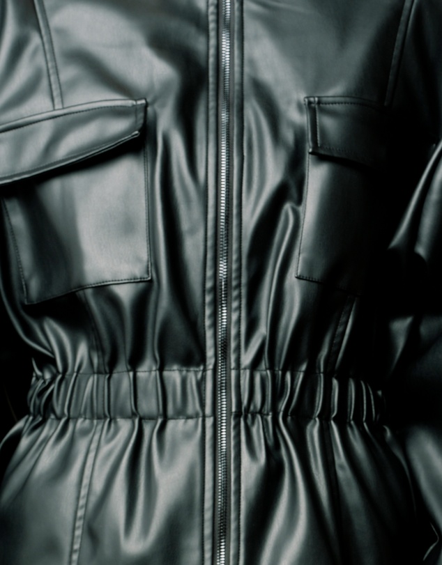 Azzurielle - Jyn Cinch Waist Leather Jacket
