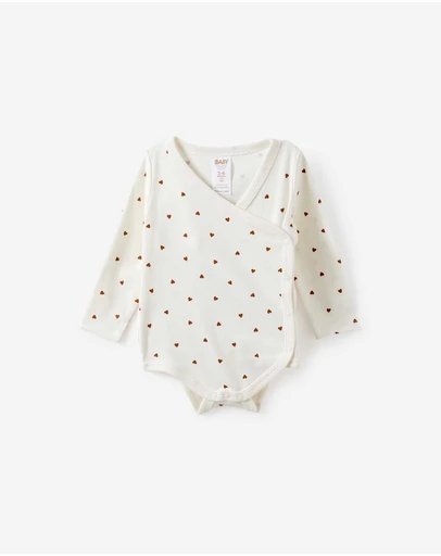 Cotton On Kids - Organic Cross Over Long Sleeve Bubbysuit