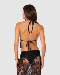 EDIKTED - Bess Open Back Sheer Lace Top