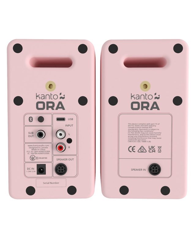 iWorld - Kanto ORA 100W Powered Reference Desktop Computer Speakers with Bluetooth 5.0 Pink