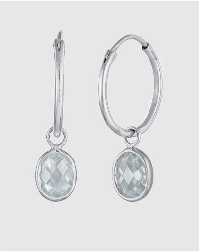 Elli Jewelry - Earrings Creole Zirconia 925 Sterling Silver
