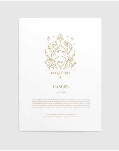 Olive et Oriel - Cancer Celestial Zodiac Art Print A3