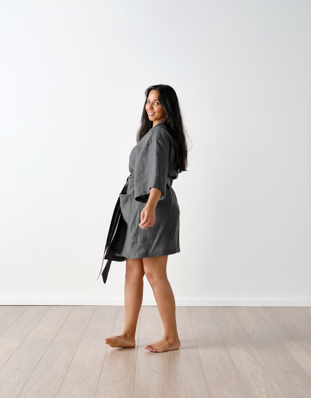 Linen House - Nimes Pure Linen Short Robe