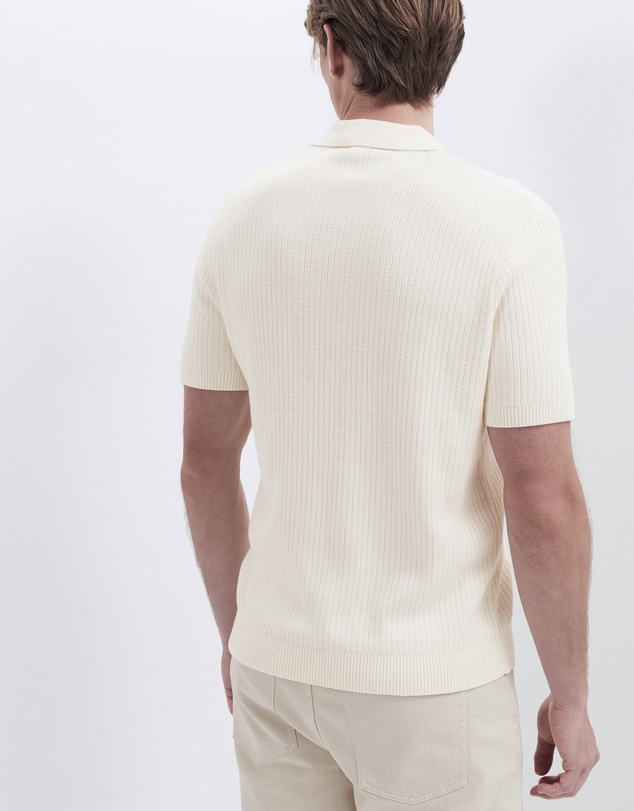 UNISON - Wavy Stitch Knit Polo