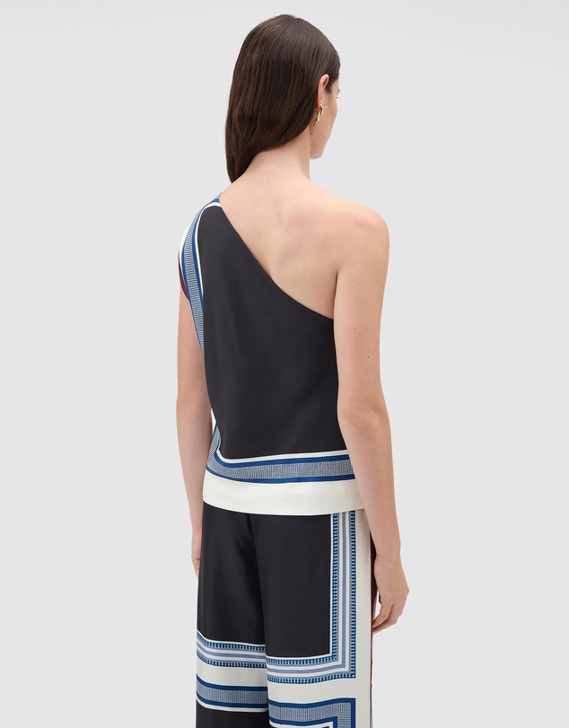 Oroton - Silk Scarf One Shoulder Top
