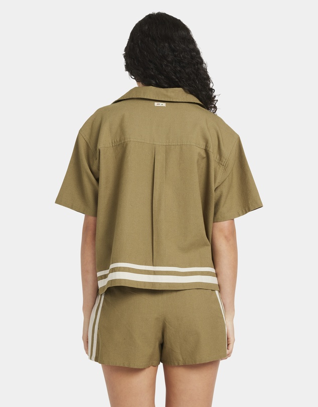 RVCA - Womens Mel G Button Down Short Sleeve Shirt