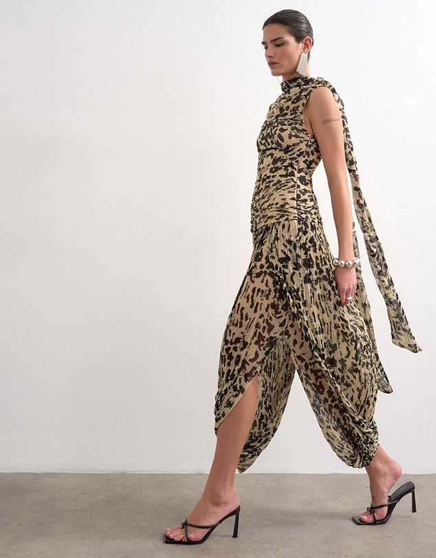 TOPSHOP - Nene Scarf Neck Maxi Dress Woven