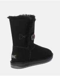 EVERAU - Australian Shepherd Ugg Short Button Sheepskin Upper UGG Boots