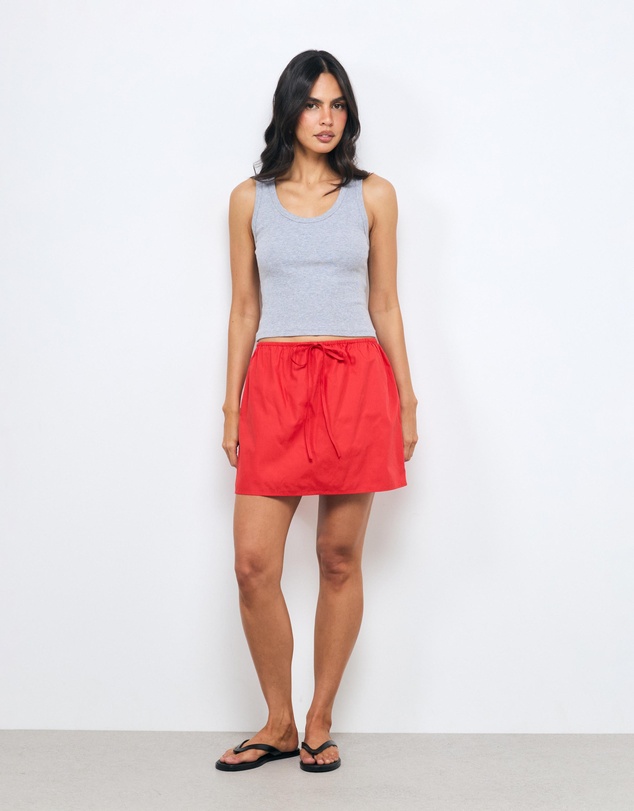 AERE - Cotton Poplin Drawcord Mini Skirt