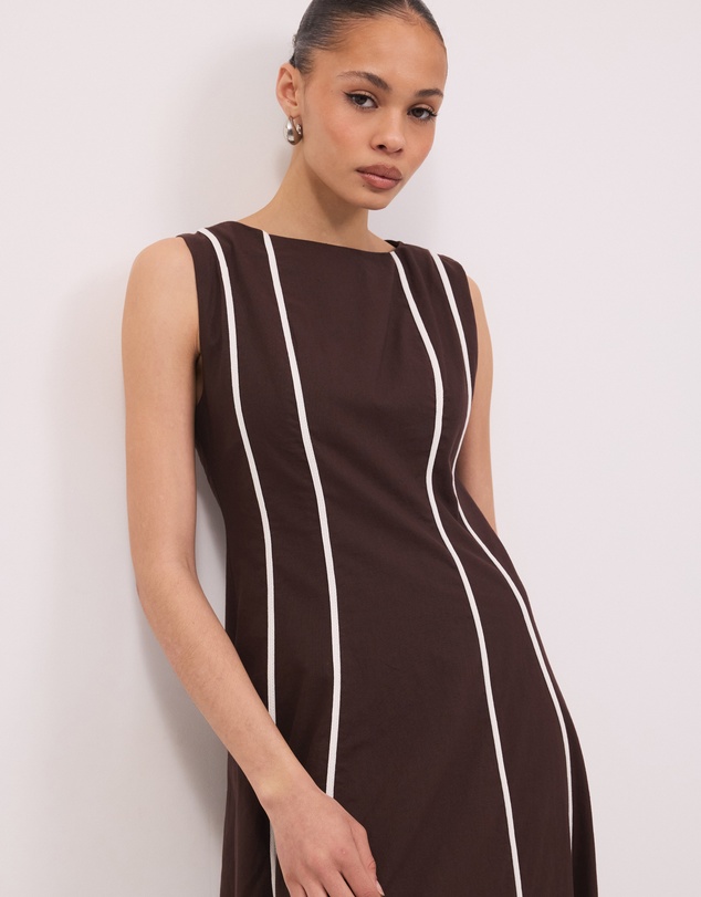 Calli - Zara Contrast Seam Midi Dress