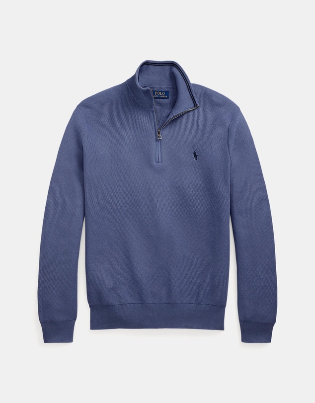 Polo Ralph Lauren - Mesh-Knit Cotton Quarter-Zip Sweater