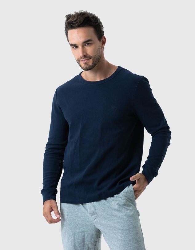 Coast Clothing - Mens Navy Waffle Top