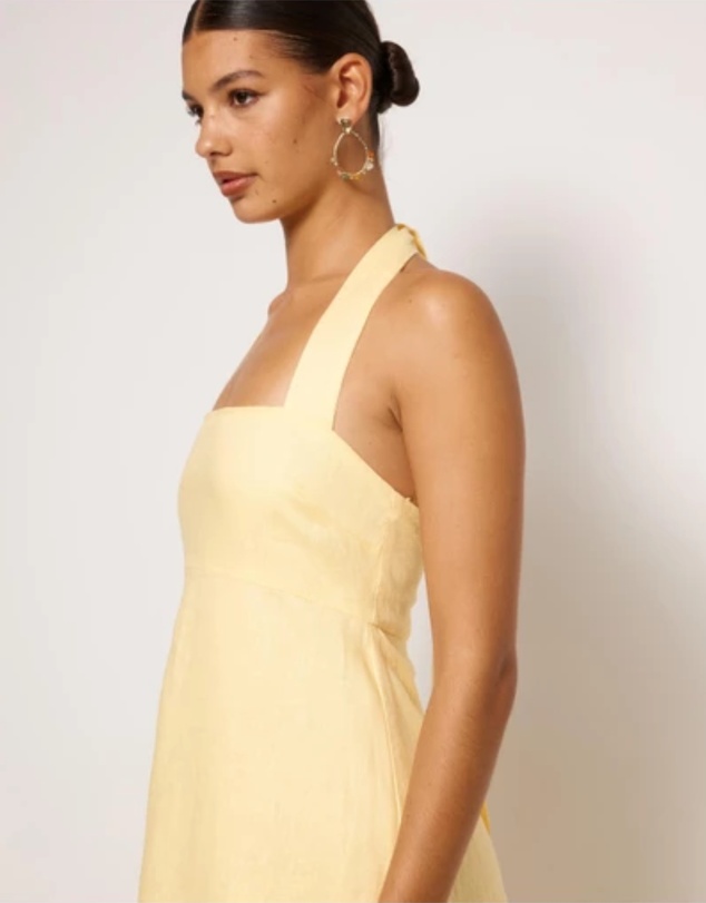 Revibe - Repaired AERE Lylah Linen Midi Dress - AU 8