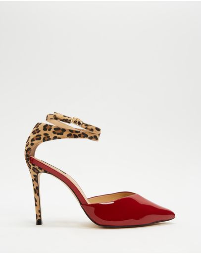 Verniz Vermelho & Camurca Estampa Leopardo