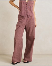 Rhythm - Lucy Check Wide Leg Pants