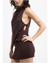 Alice In The Eve - Louise High Neck Draped Mini Dress