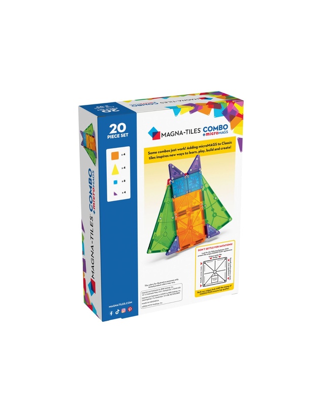 Magna-Tiles - MAGNA-TILES - Combo + microMAGS - 20 Piece Set