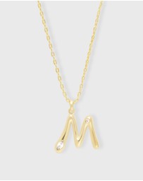 Wanderlust + Co - Alphabet Bubble Pendant Necklace - Letter M