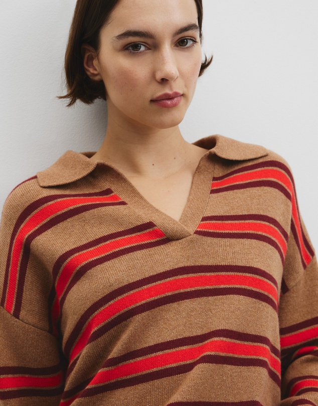 Country Road - Australian Cotton Blend Stripe Knit Polo