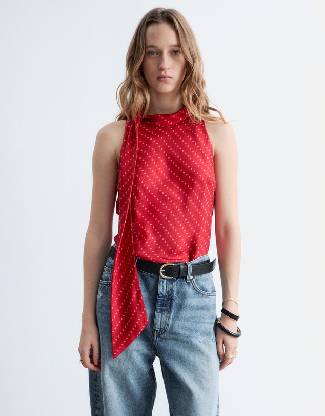 & Other Stories - Scarf-Neck Silk Top