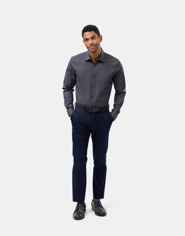 Brooksfield - Dot Print Reg Fit Stretch Business Shirt