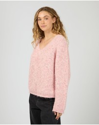 All About Eve - Devon V Neck Jumper Pale Pink