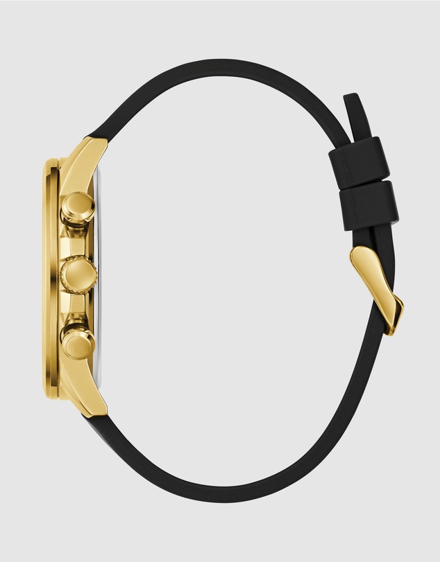 GUESS - Guess Men's Black Gold Tone 44mm Multi-function Watch