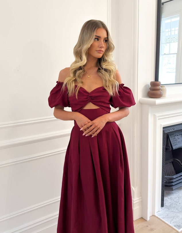Esther & Co - Anvika Dress - Wine