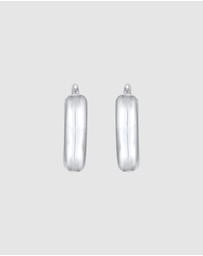 Elli Jewelry - Earrings Creoles Hinge Basic Round in 925 sterling silver