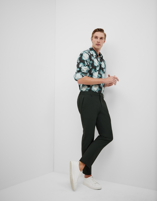 Politix - Distorted Floral Printed Long Sleeve Shirt