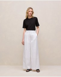 Trenery - Cotton Crew T-shirt in Black