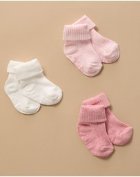 Purebaby - 3 Pack Rib Socks -Kids-Babies