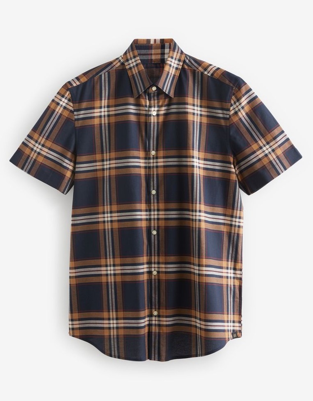 NEXT - Stretch Oxford Check Short Sleeve Shirt