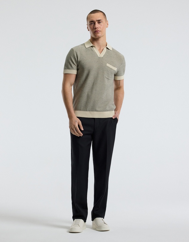 Calibre - Textured Knit Polo Natural