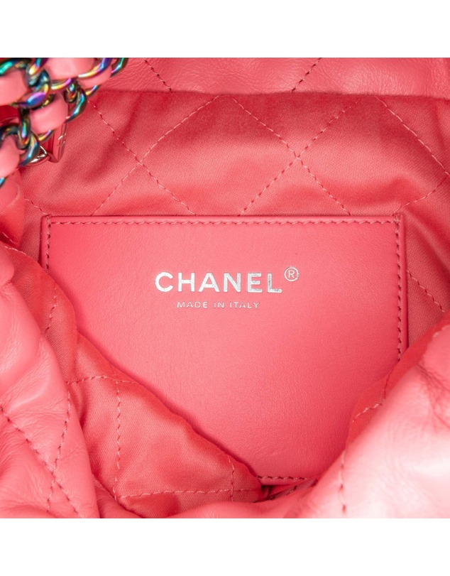 Chanel - Pre-Loved Mini Shiny Calfskin Rainbow Hardware 22 Bag