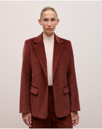 Trenery - Italian Cord Blazer in Red Mahogany