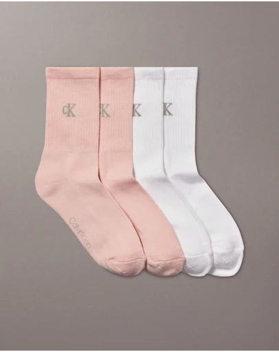 Calvin Klein - 4-Pack CK Monogram Crew Socks