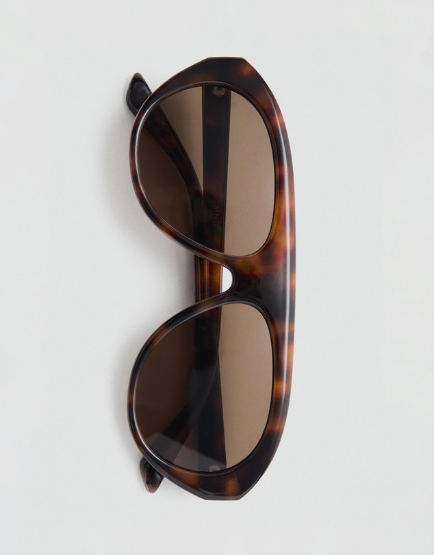 M.N.G - Tortoiseshell-Effect Frame Aviator Sunglasses