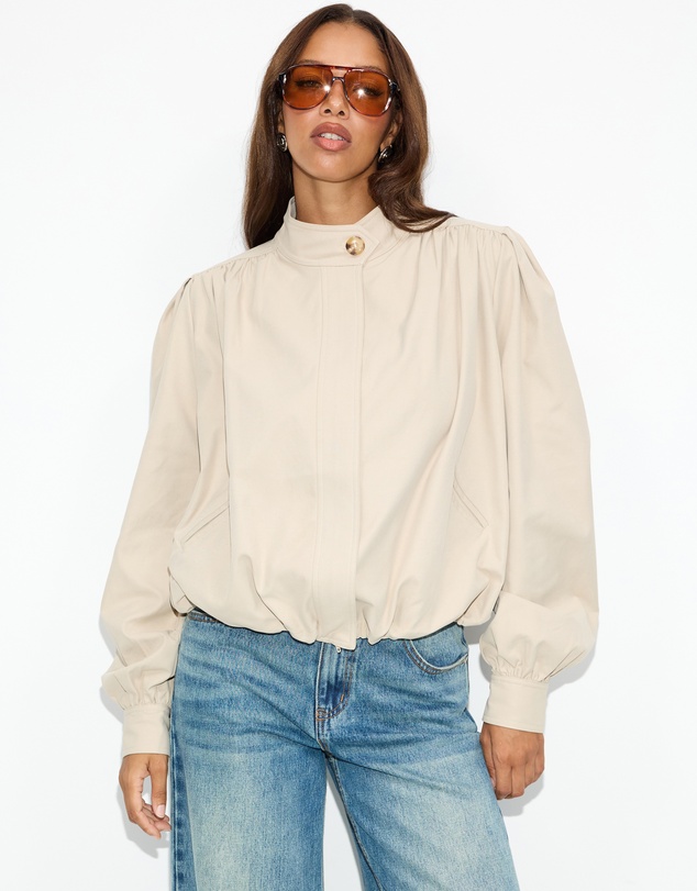 Dazie - Daniella Pleated Bubble Hem Jacket