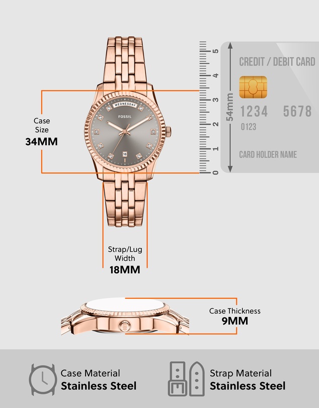 Fossil - Scarlette Rose Gold Analogue Watch